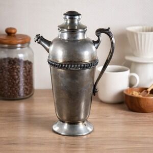 Vintage Silverplate Coffee Pot 12" Tall Ornate Handle Spout